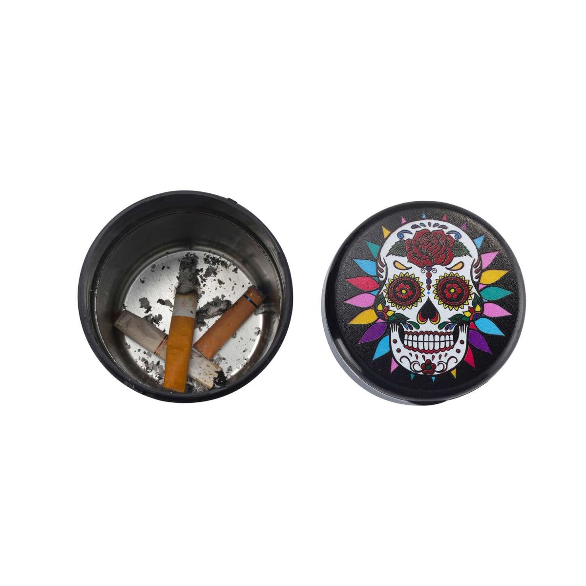 Mexican Skull Auto Aschenbecher mit LED Beleuchtung - Display - 6 Stück