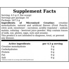 Micronised Creatine - 247g - Fruit Punch