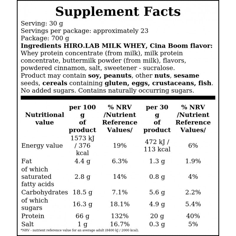Milk Whey - 700g - Cina Boom