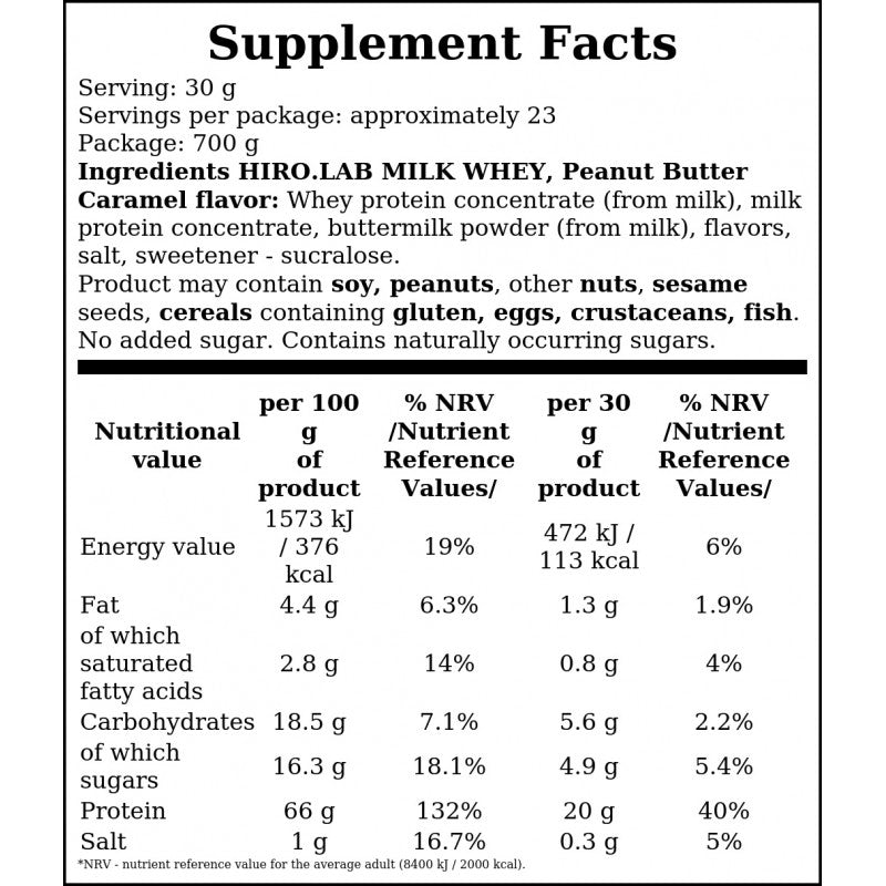 Milk Whey - 700g - Peanut Butter Caramel