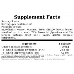 Ginkgo Biloba 120mg (Miłorząb Japoński) - 60caps