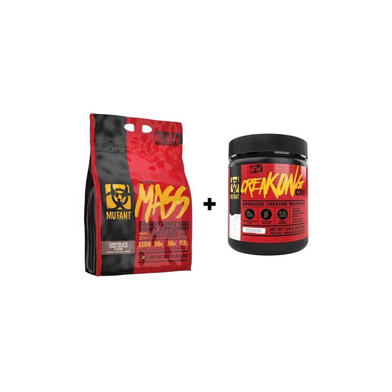 Mutant Mass - 6800g - Chocolate Fudge Brownie + CreaKong CX8 - 249g - Natural