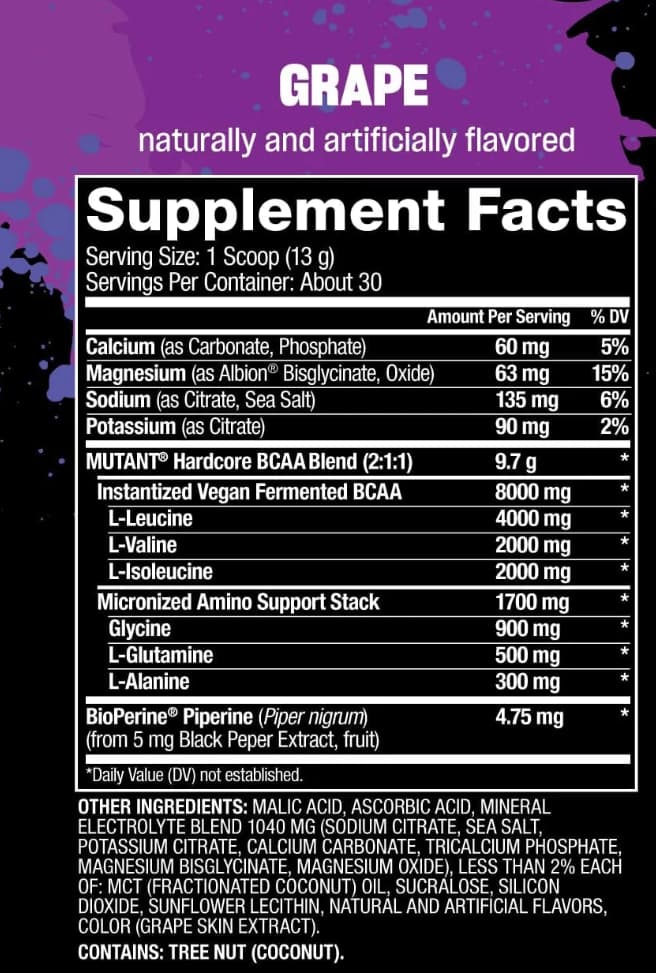 Mutant Hardcore BCAA - 390 g