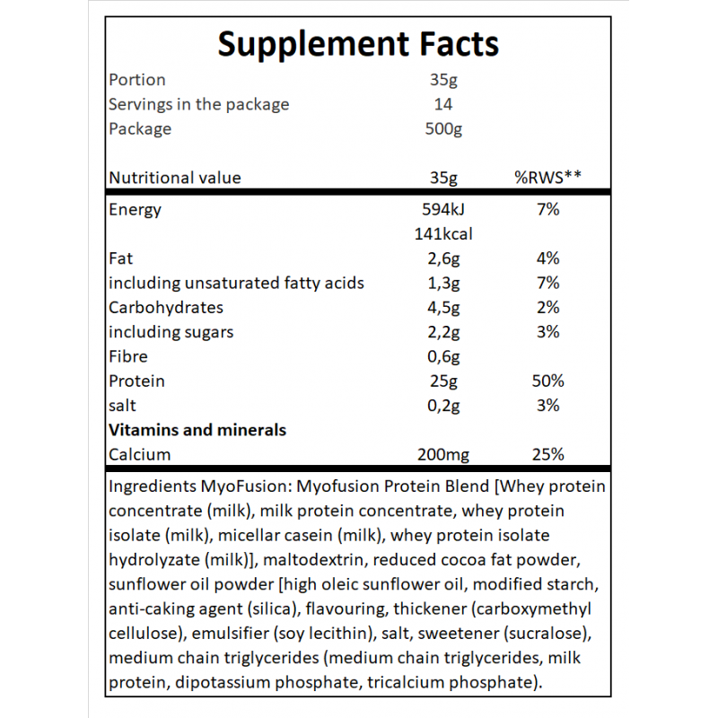 Myofusion Advanced EU - 500g - Peanut Butter x20