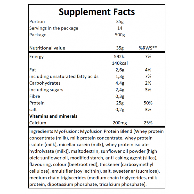 Myofusion Advanced EU - 500g - Strawberry
