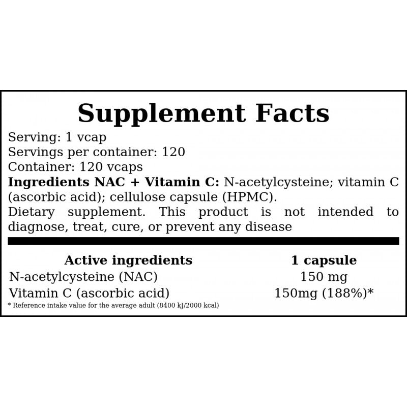 NAC + Vitamin C - 120vcaps.