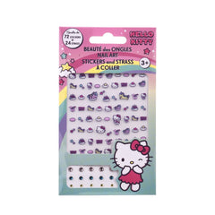 Nagel Stickers - Hello Kitty - 72 Stickers / 24 Strasssteine - 1 Stück