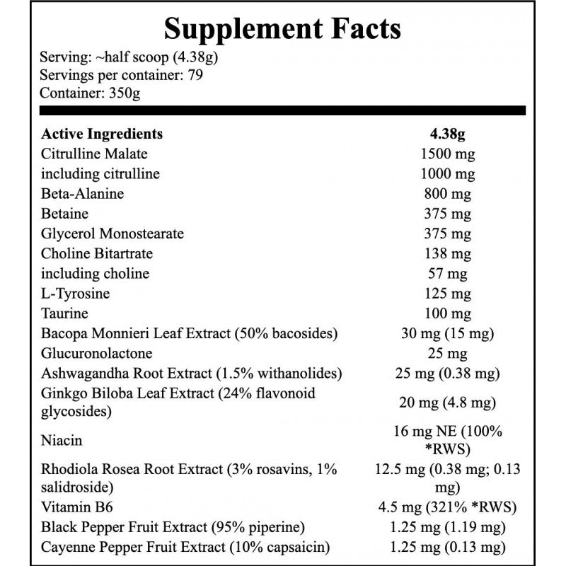 Napalm Pre-Contest Pumped Stimulant Free - 350g - Watermelon