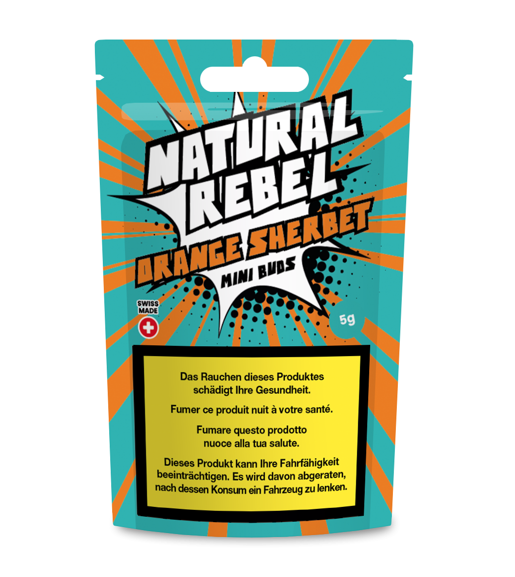 Natural Rebel CBD Mini Buds, Orange Sherbet 5g