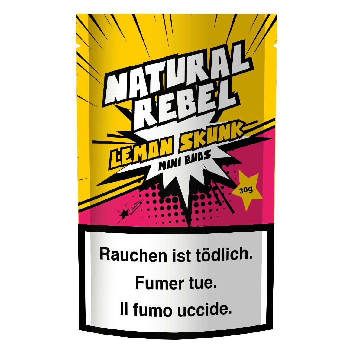 Natural Rebel CBD Mini Buds, Lemon Skunk, 30g