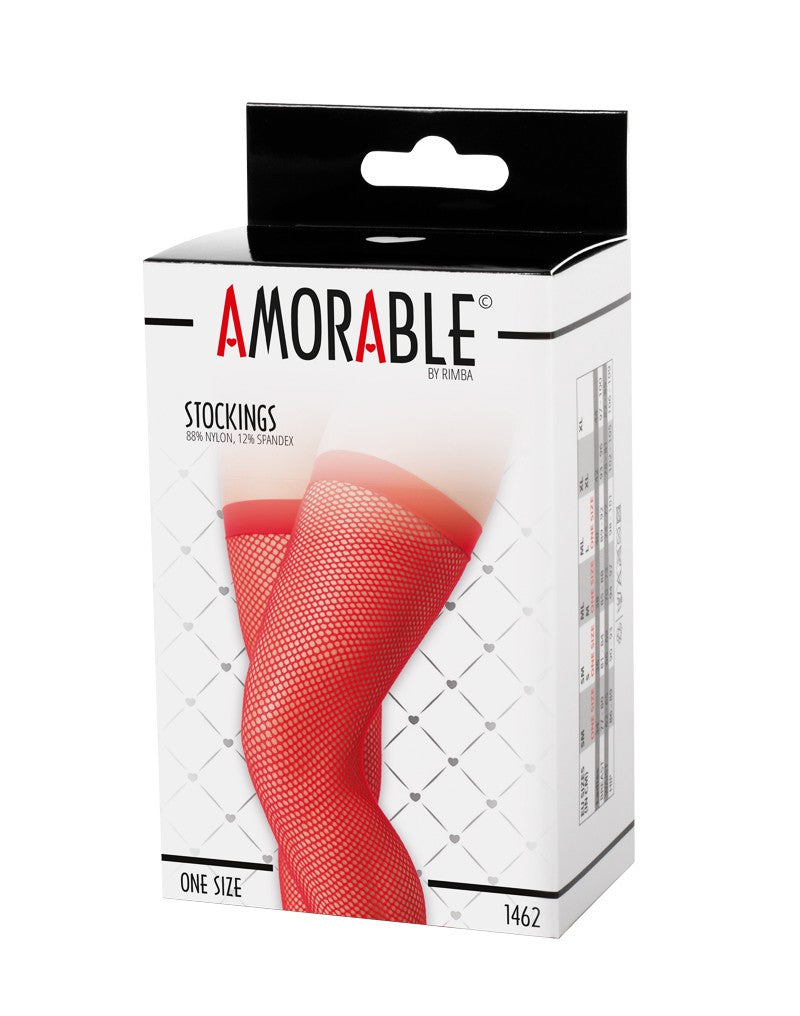 Amorable by Rimba - Netzstrümpfe - One Size - Rot