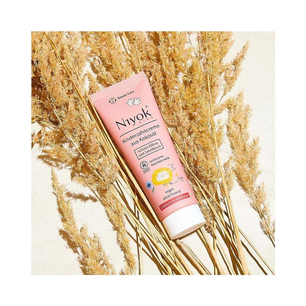 Niyok Zahncreme Kids aus Kokosöl - Erdbeere & Himbeere, 75 ml