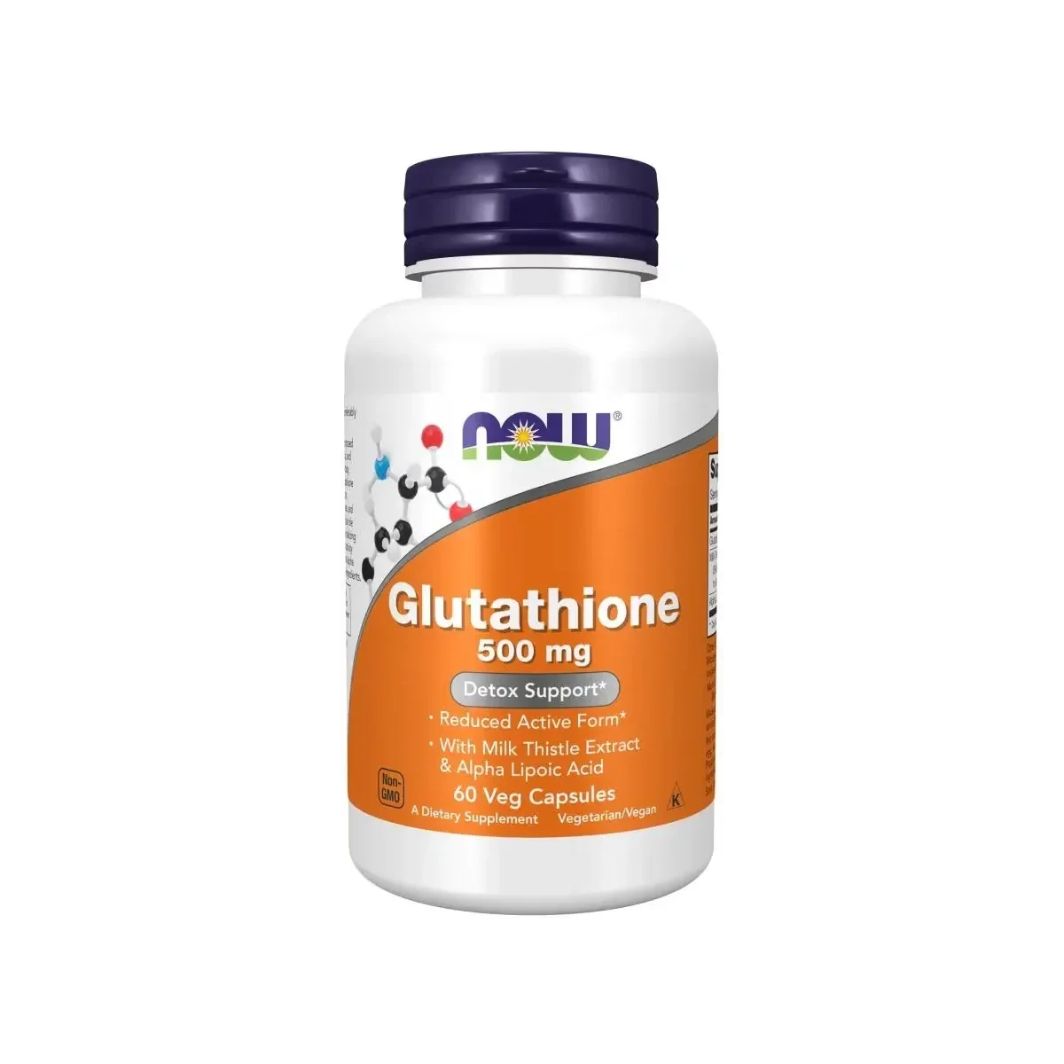 Now Foods Glutathione with Milk Thistle Extract & Alpha Lipoic Acid 500mg 30 Kapseln