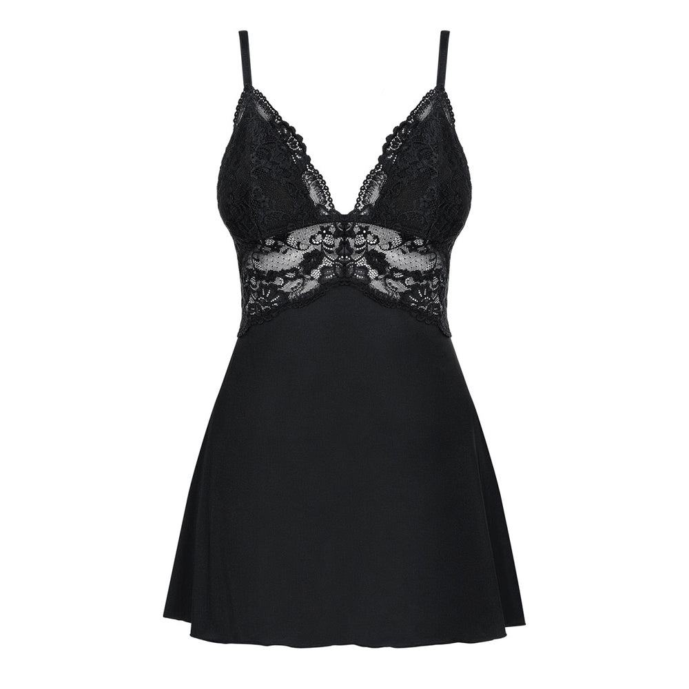 OB 810-BAB-1 babydoll & thong black