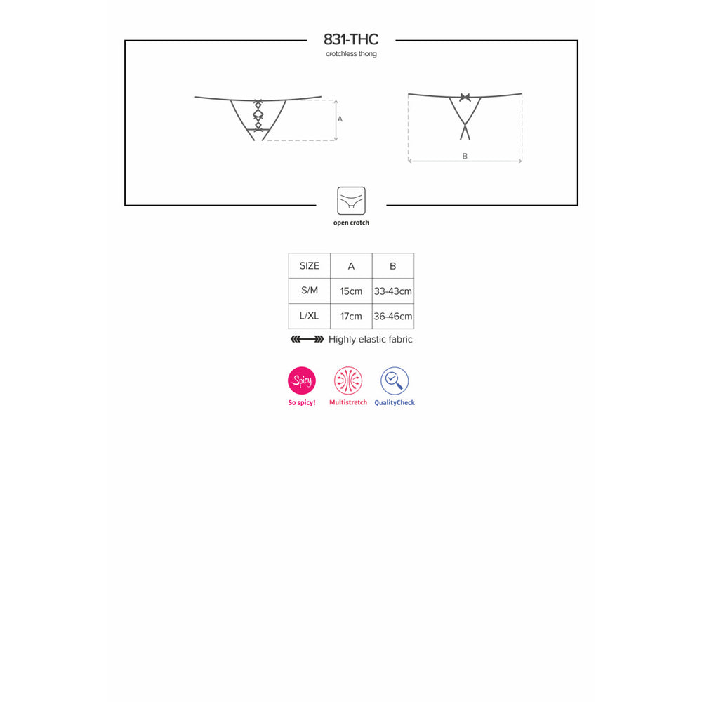 OB 831-THC-1 crotchless thong black
