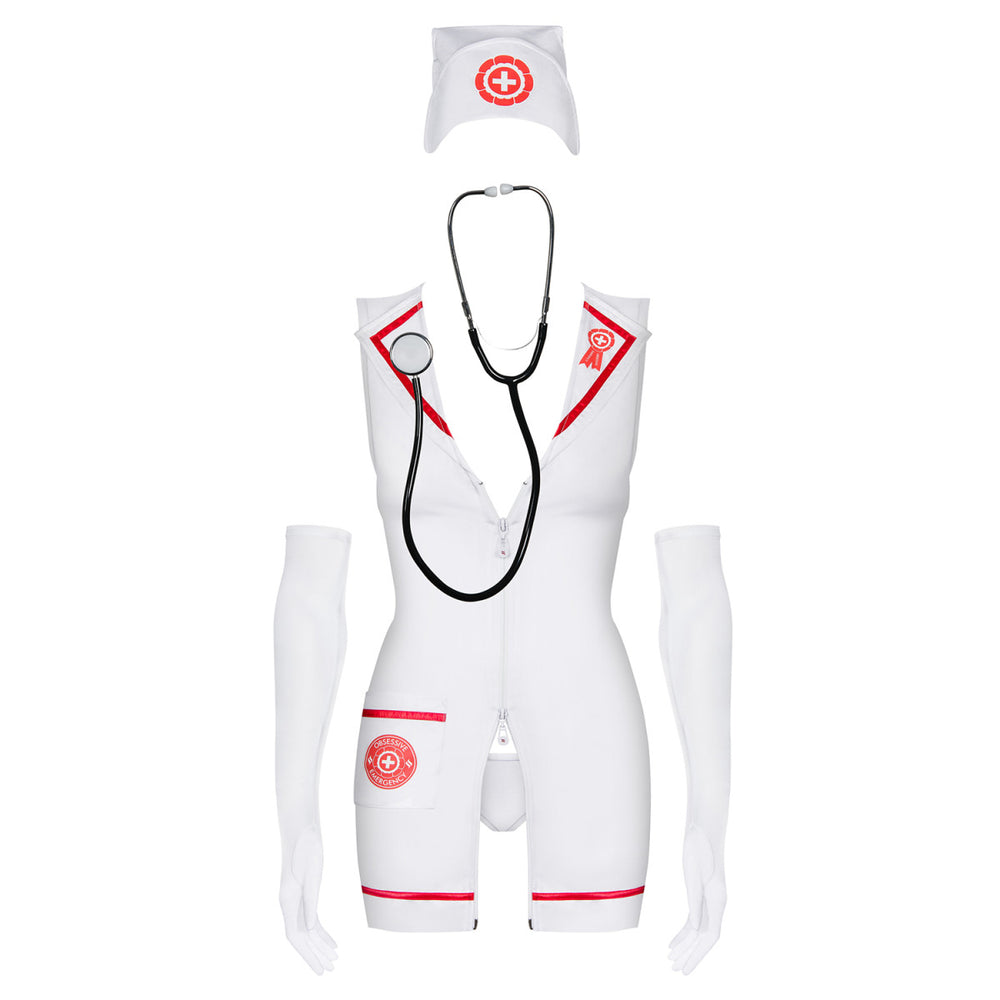 OB Emergency dress + stethoscope white