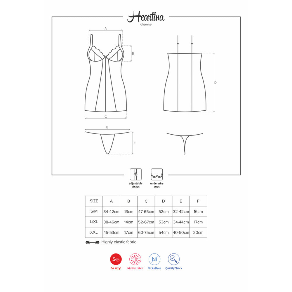 OB Heartina chemise & thong red