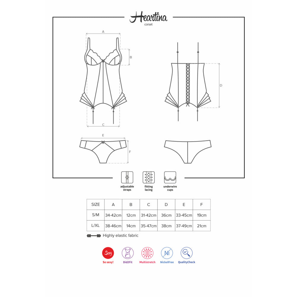 OB Heartina corset & thong black