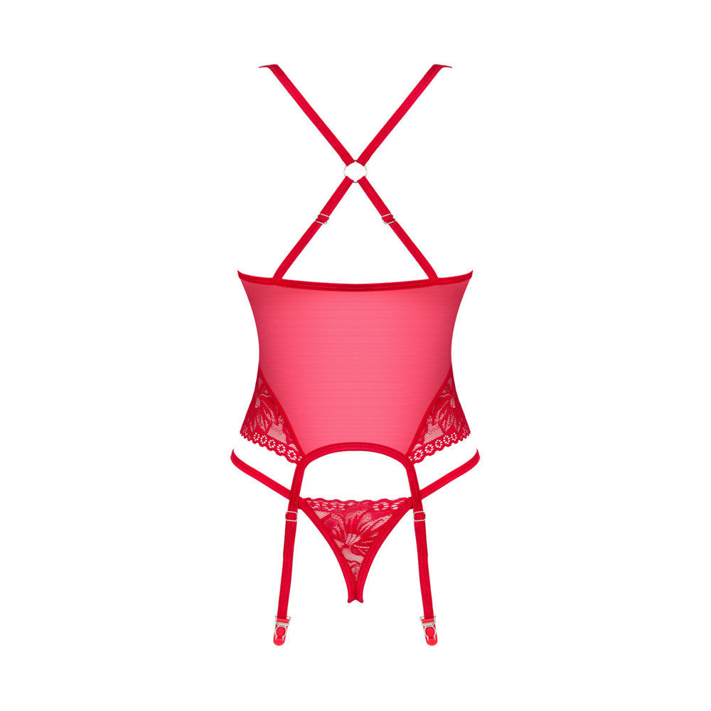 OB Lacelove corset & thong red