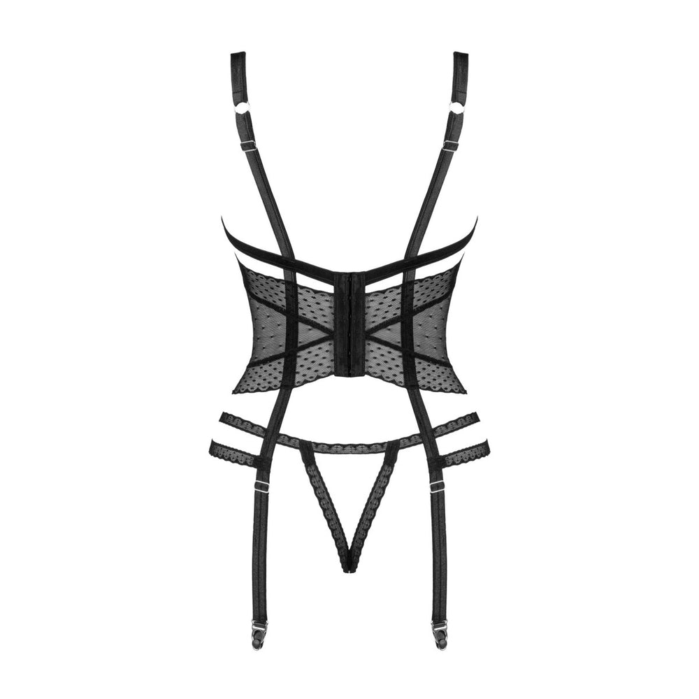 OB Lanelia corset & thong with open cups black