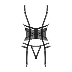 OB Lanelia corset & thong with open cups black