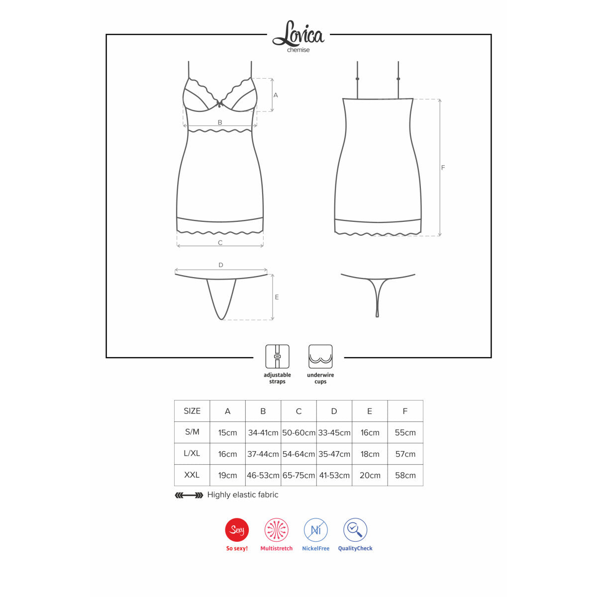 OB Lovica chemise & thong red