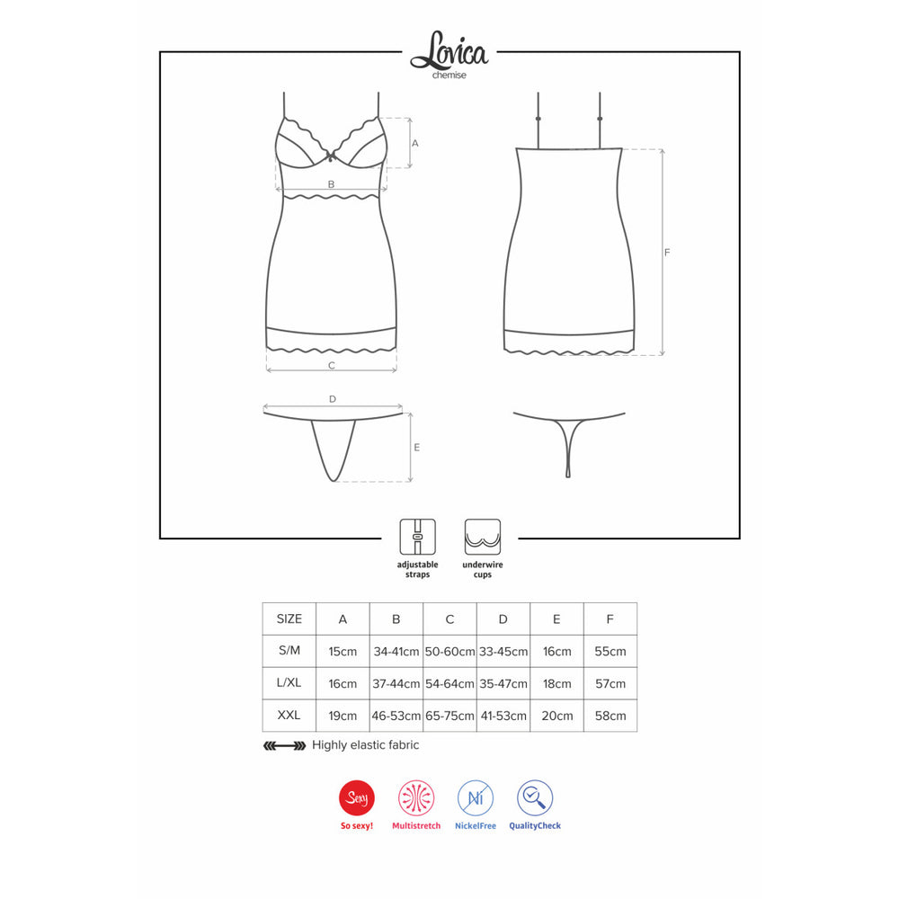 OB Lovica chemise & thong red