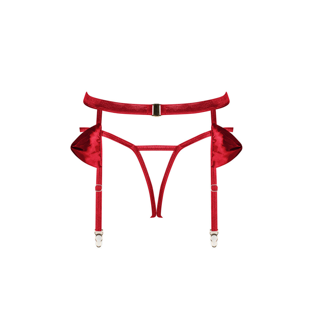 OB Rubinesa garter belt & crotchless thong red