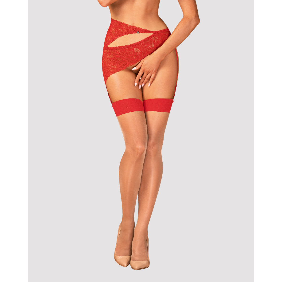 OB S814 stockings nude-red