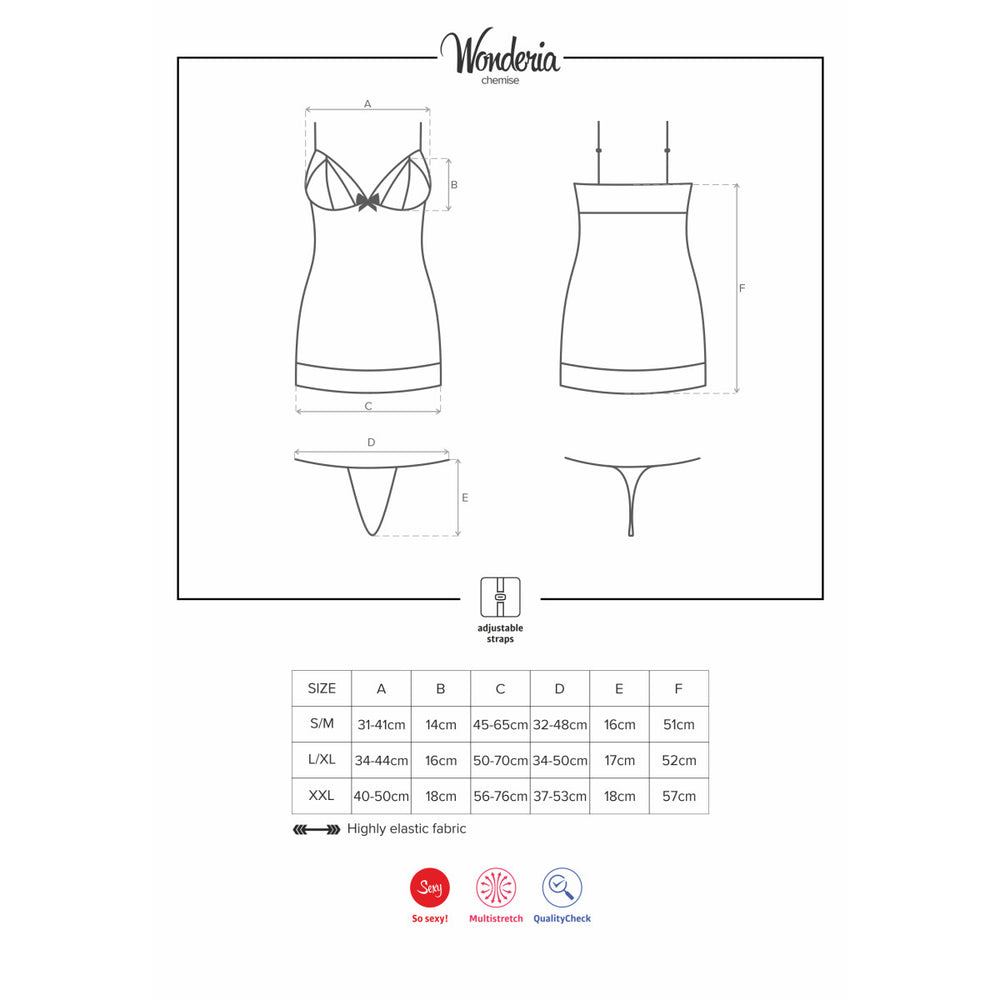 OB Wonderia chemise & thong black