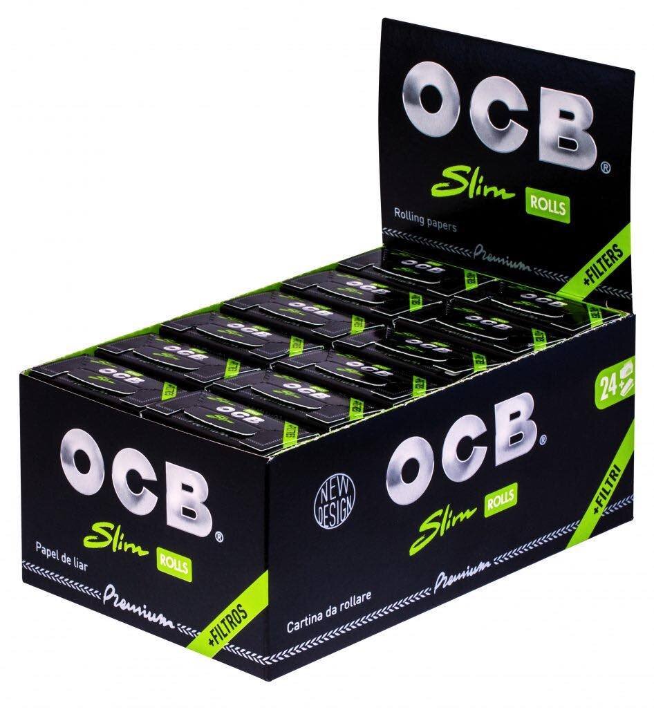 OCB - Premium Slim Rolls + Tips - Display - 24 Stück