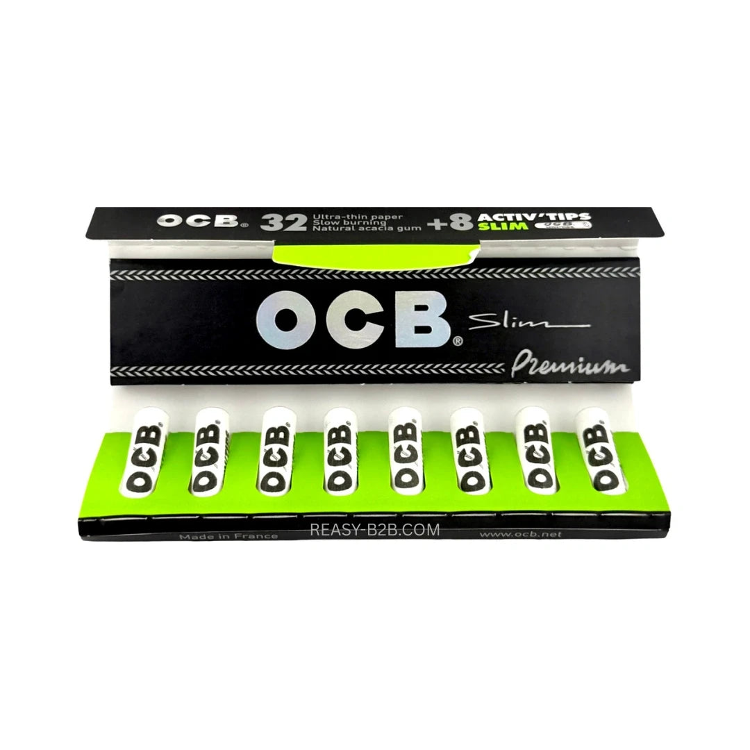OCB Schwarz Premium Slim + 8 Activ Tips