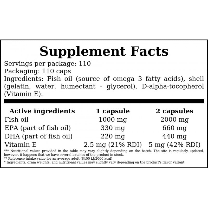 Omega 3 1000mg - 110caps. x25
