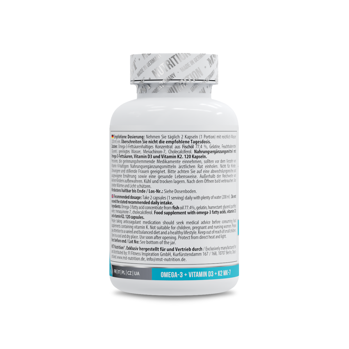 Omega 3 Triglyceride D3 + K2 120 softgels