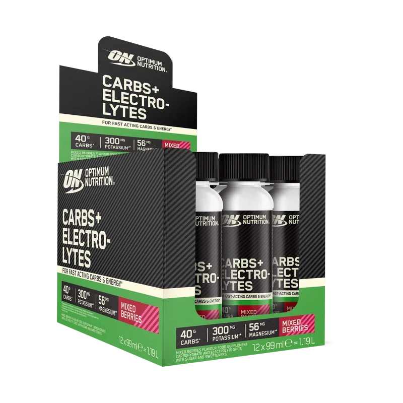 Optimum Nutrition Carbs + Electrolytes Shot 12x99ml Mixed Berries