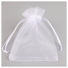 Organzabeutel 10 Stück, weiss, 10x15 cm