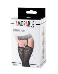 Amorable by Rimba - Strumpfhose mit Hosenträger - One Size - Schwarz