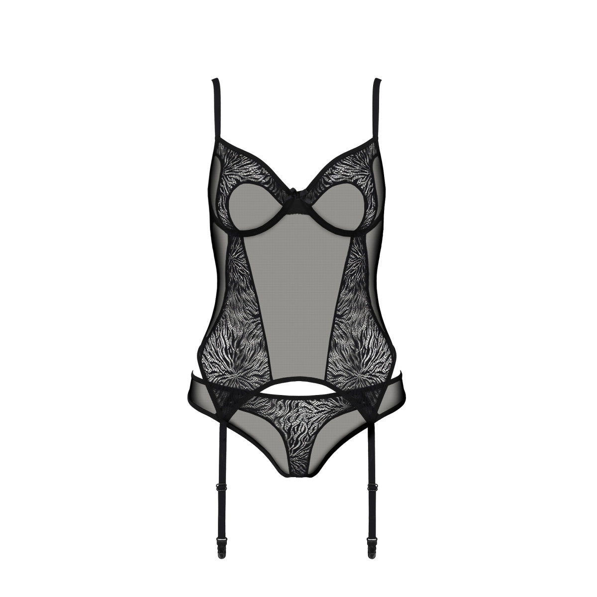 PE ECO Selaginella corset & thong black