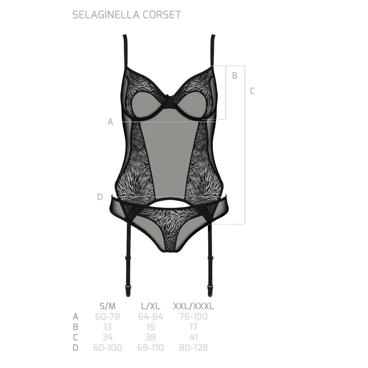 PE ECO Selaginella corset & thong black