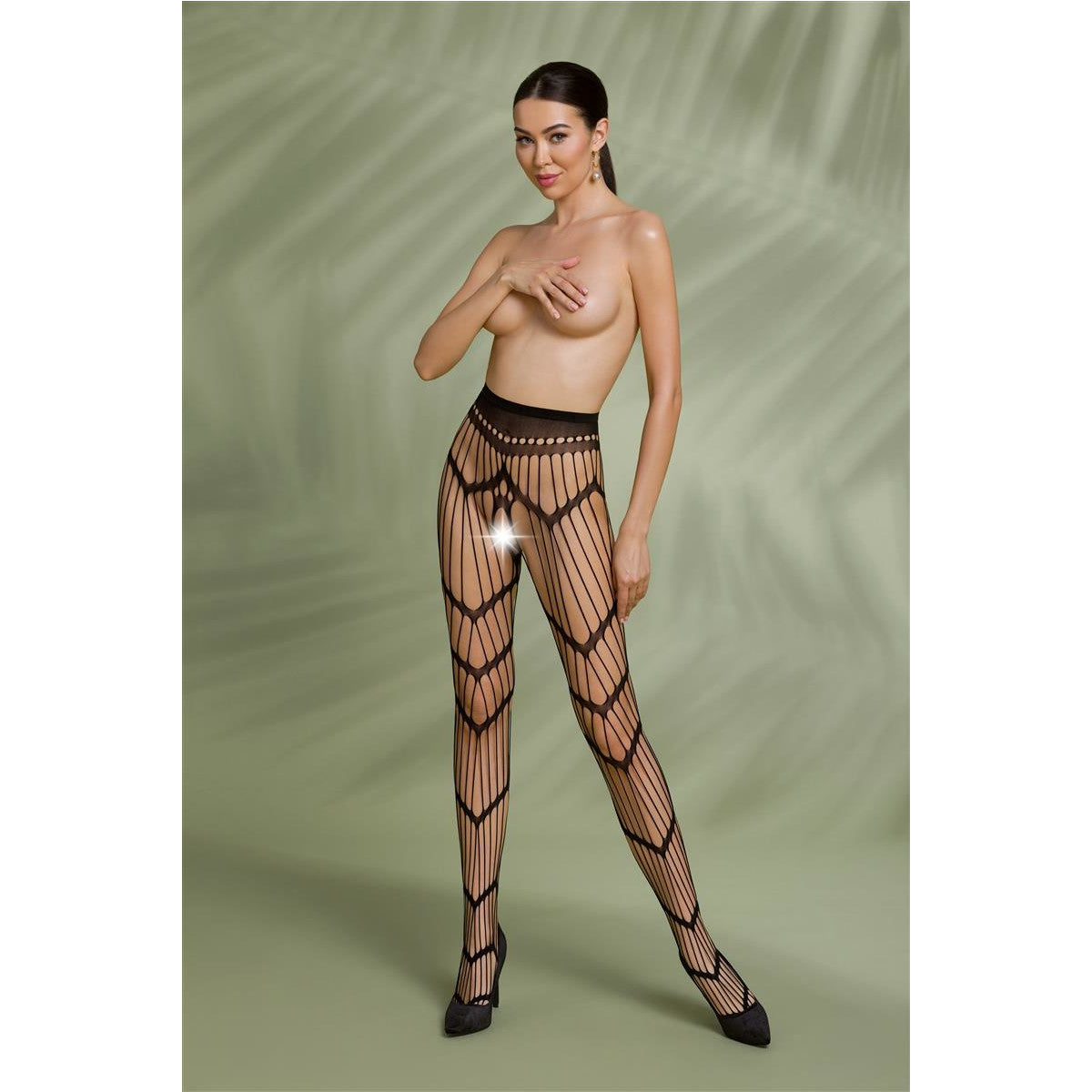 PE ECO Straps-Strumpfhose S008 black