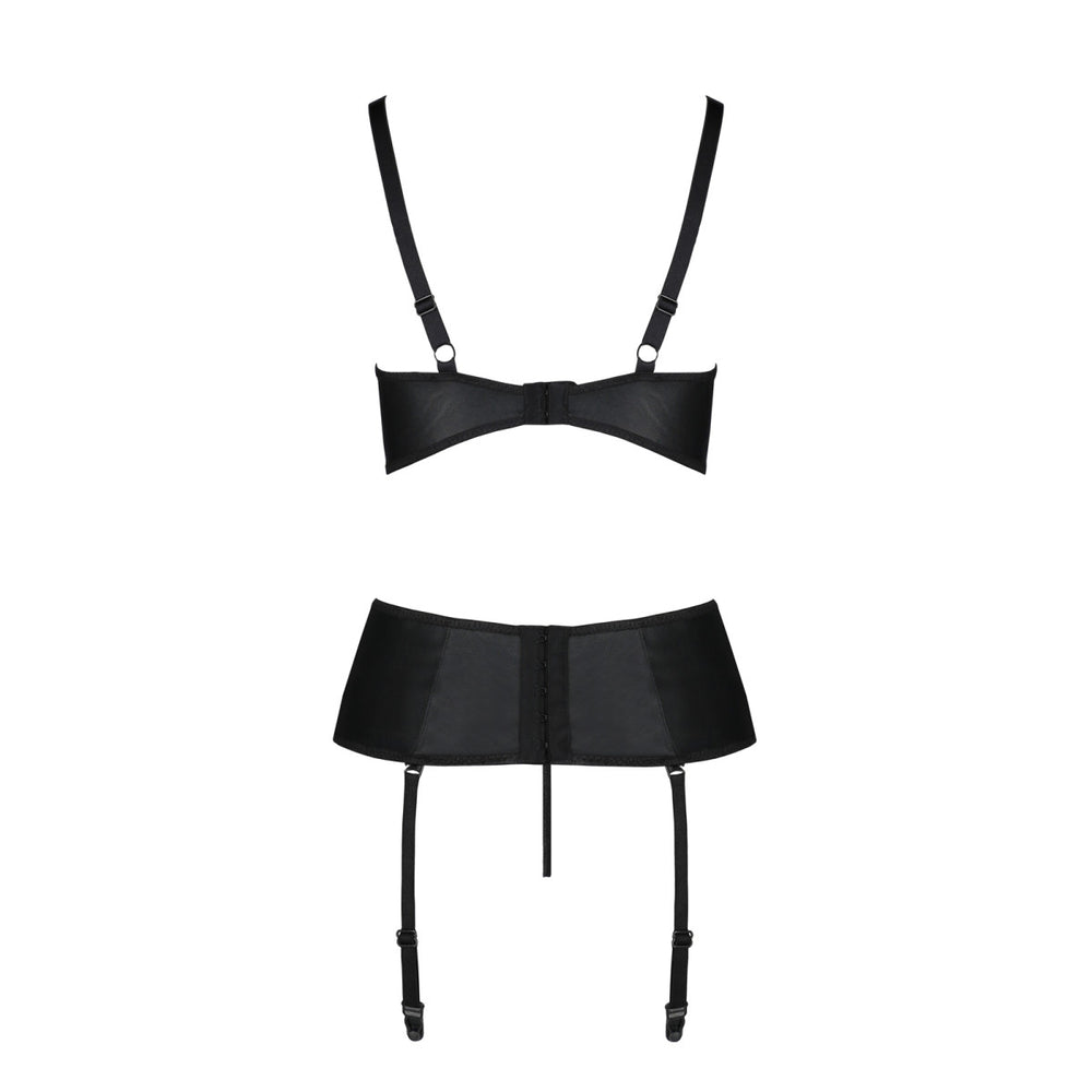 PE Jannies corset & thong with open cups black