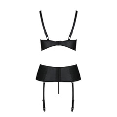 PE Jannies corset & thong with open cups black