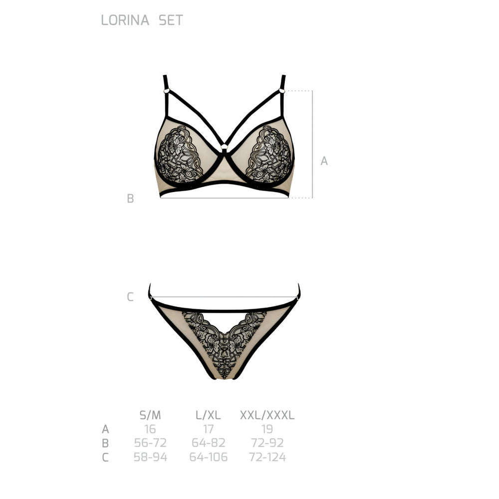 PE Lorina 2pcs set beige-black
