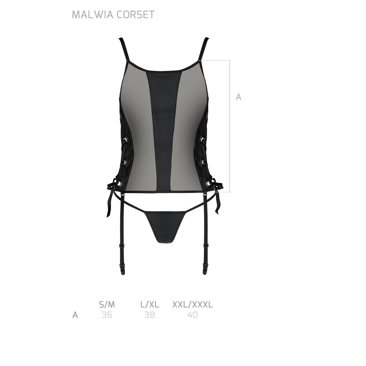 PE Malwia corset & thong black