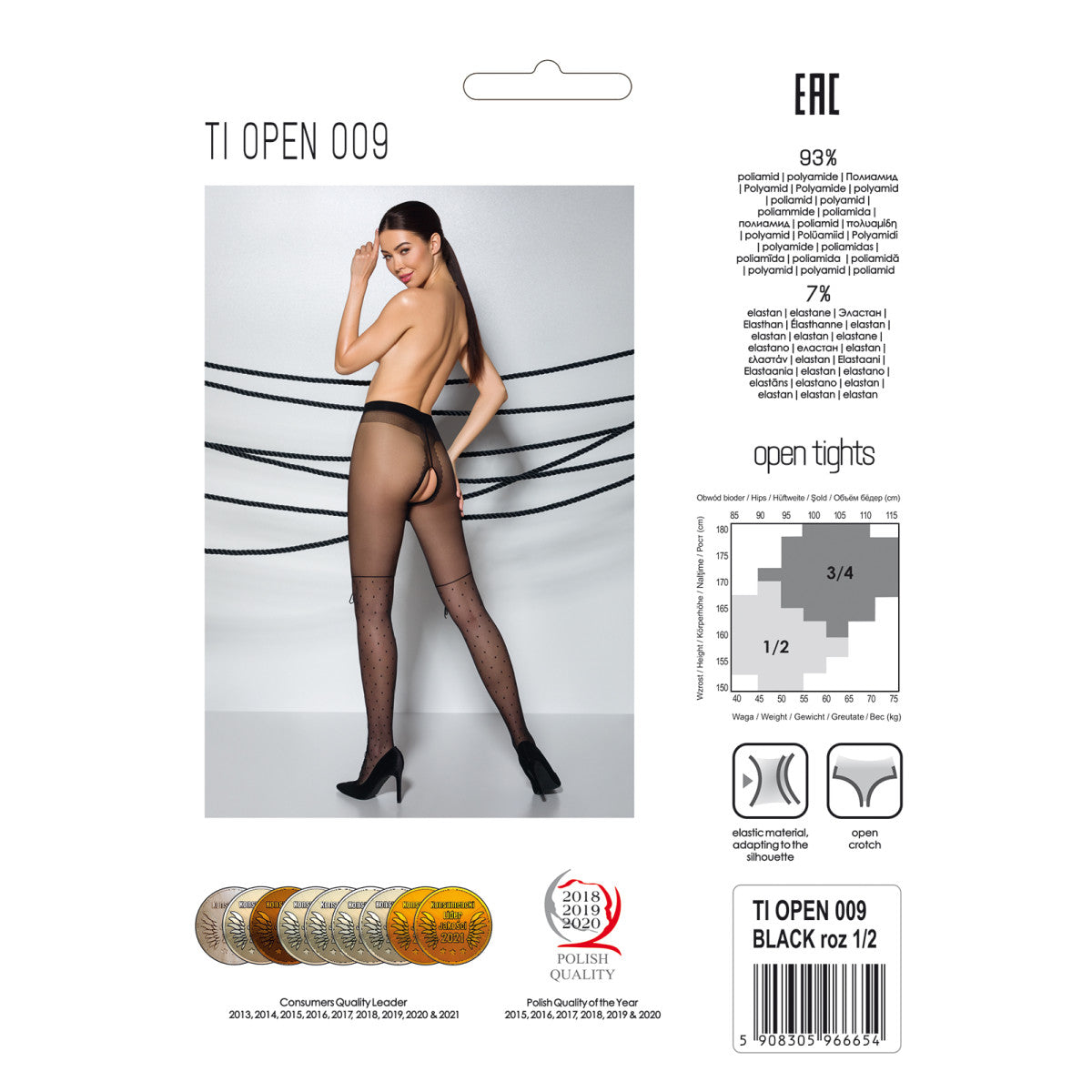 PE TI Open 009 Strumpfhose open (ouvert tights) black