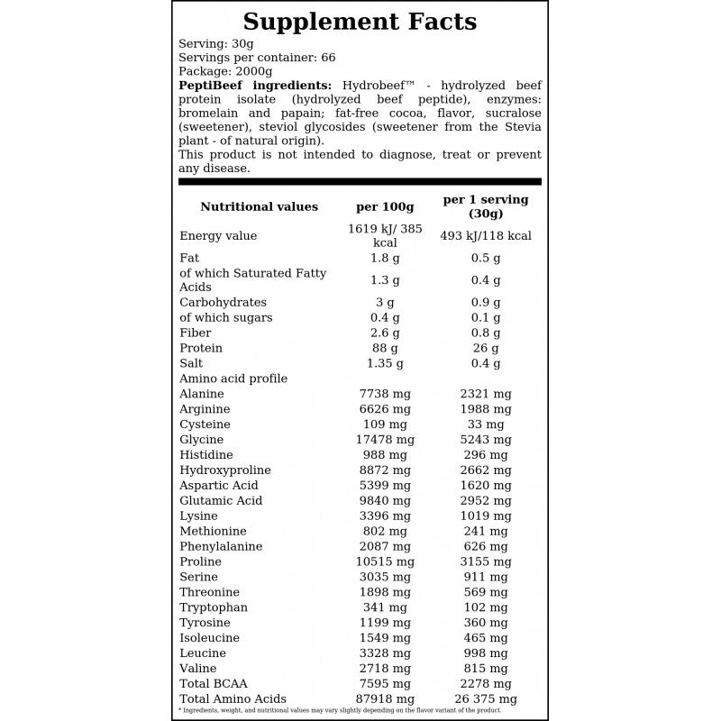PEPTIBEEF - 2000g - Chocolate Coconut x2