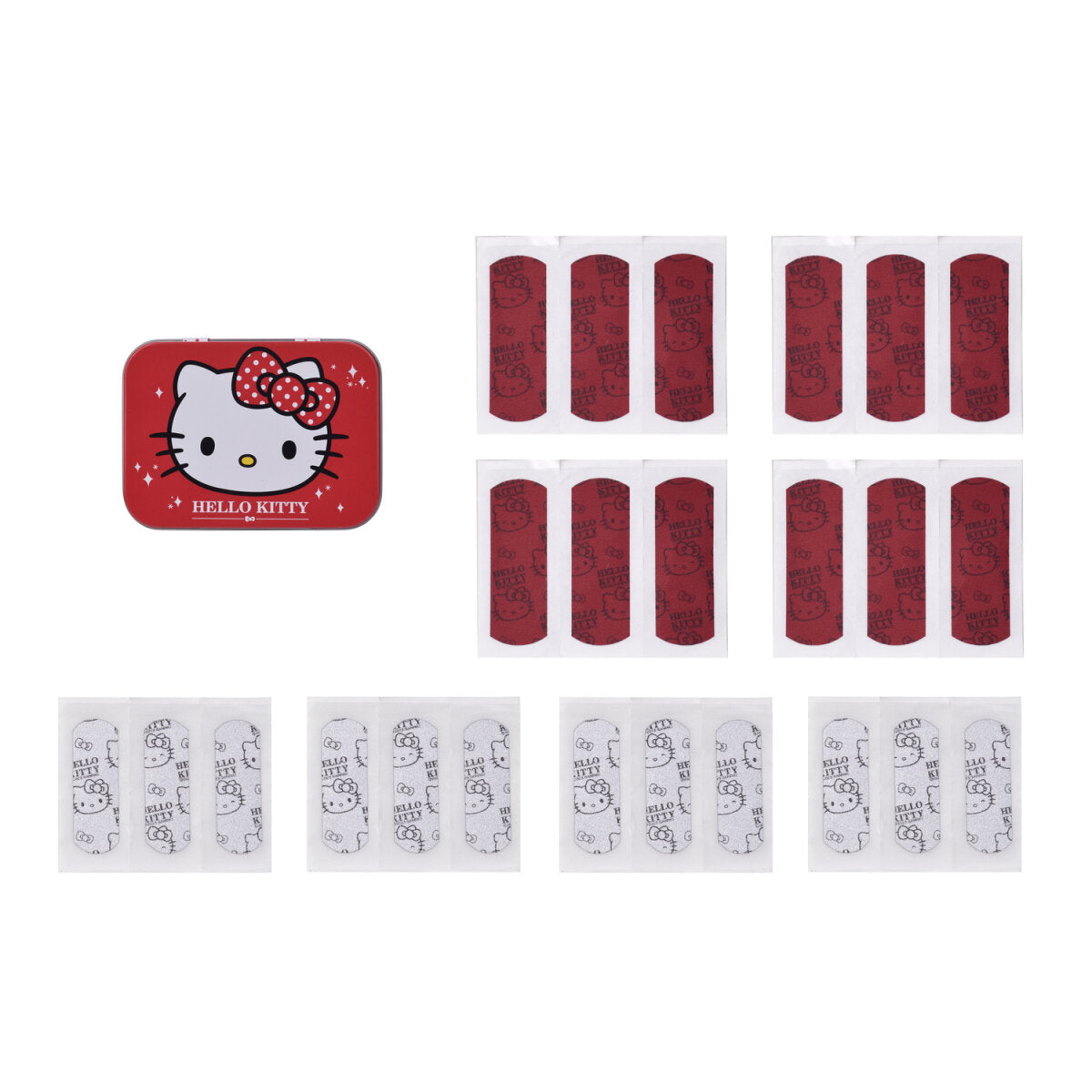 Pflaster in Metalldose - Hello Kitty Glitter - 2 Grössen / 24 Stück - Display - 12 Stück