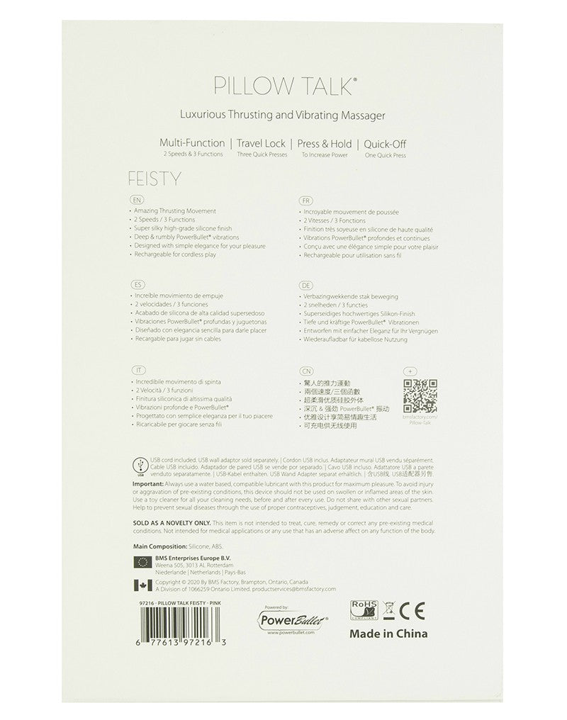Pillow Talk - Feisty - Thrusting Vibrator - Mint