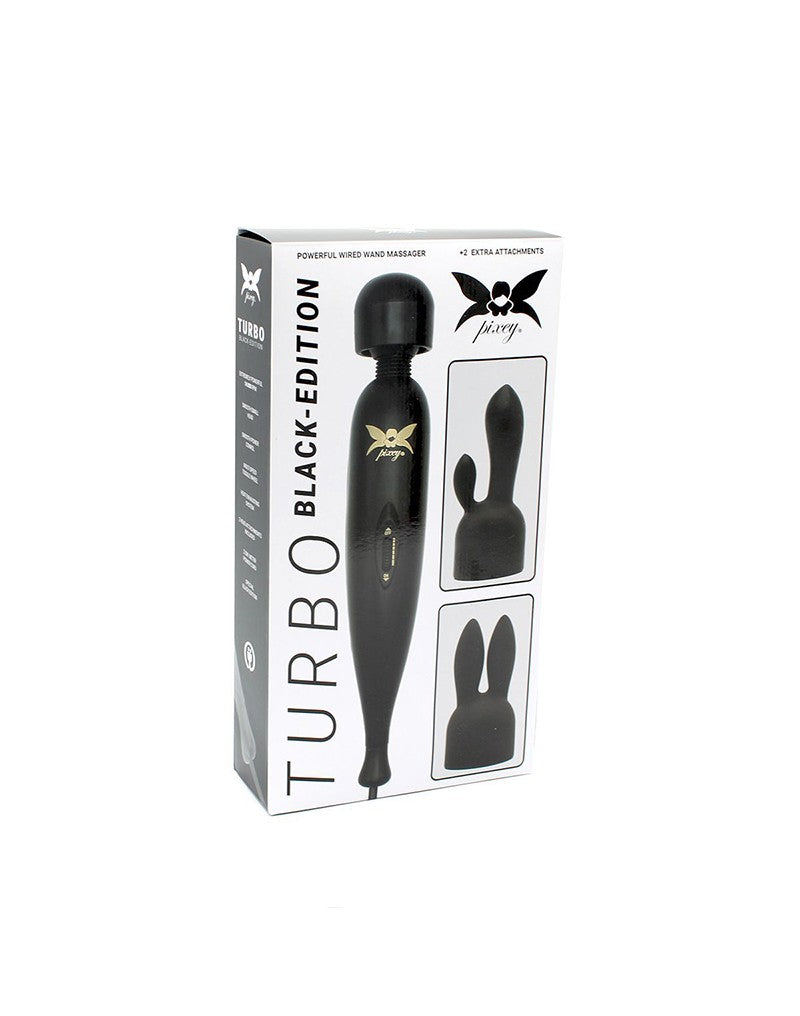 Pixey - Pixey Turbo - Wandvibrator mit 2 Aufsätzen - Schwarz