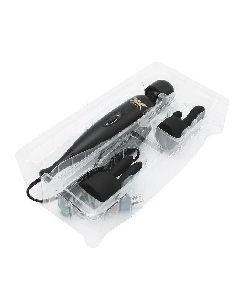 Pixey - Pixey Turbo - Wandvibrator mit 2 Aufsätzen - Schwarz